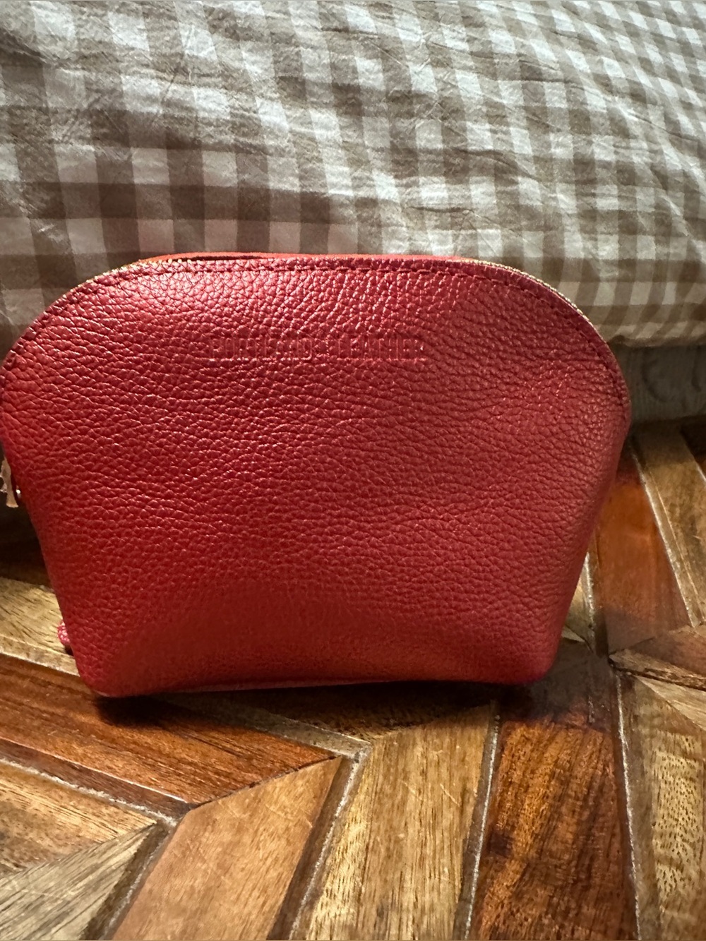 🦄 Portland Leather Bella Makeup Bag - 🦄 Reba Red